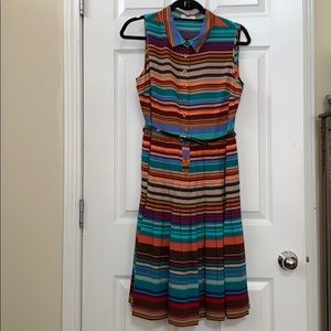 Calvin Klein dress, multicolored stripes